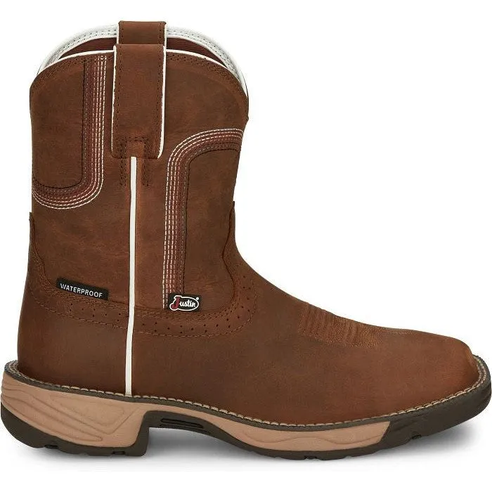 Justin Women's Rush 8" Waterproof Western Work Boot -Brown- SE4359