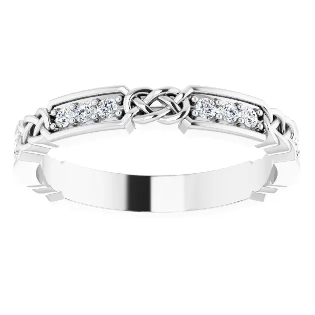 Kenla Round Moissanite or Diamond 3/4 Eternity 1/6 CTW Wedding & Anniversary Band