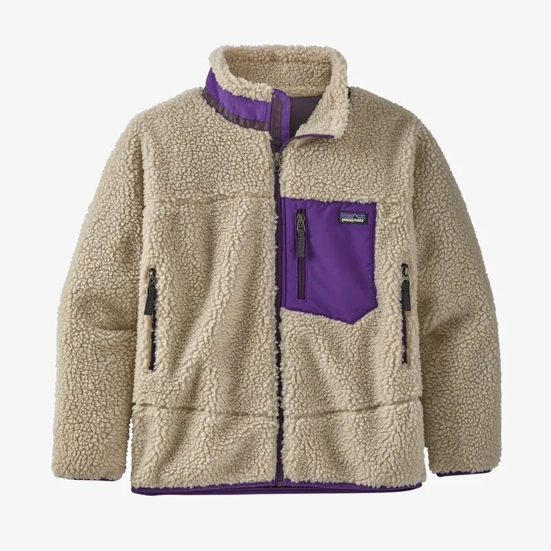 Kid's Patagonia | Retro-X Fleece Jacket | Natural with Purple