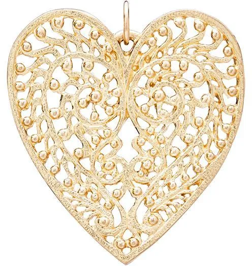 Large Filigree Heart Charm