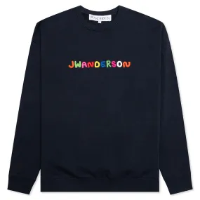 Logo Embroidery Sweatshirt - Navy