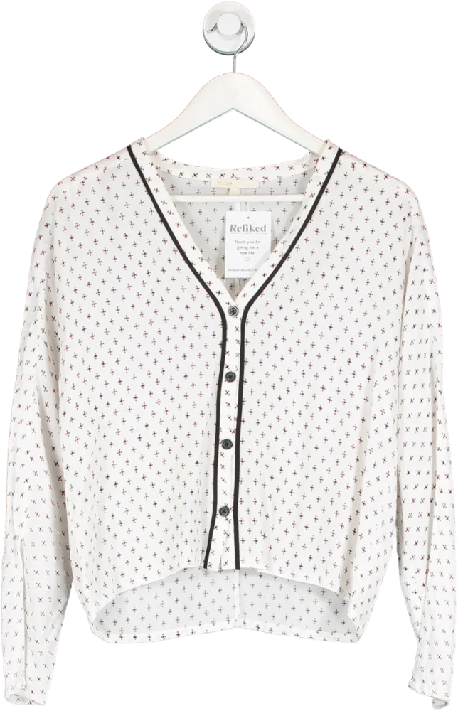 Maje White Printed Blouse UK S