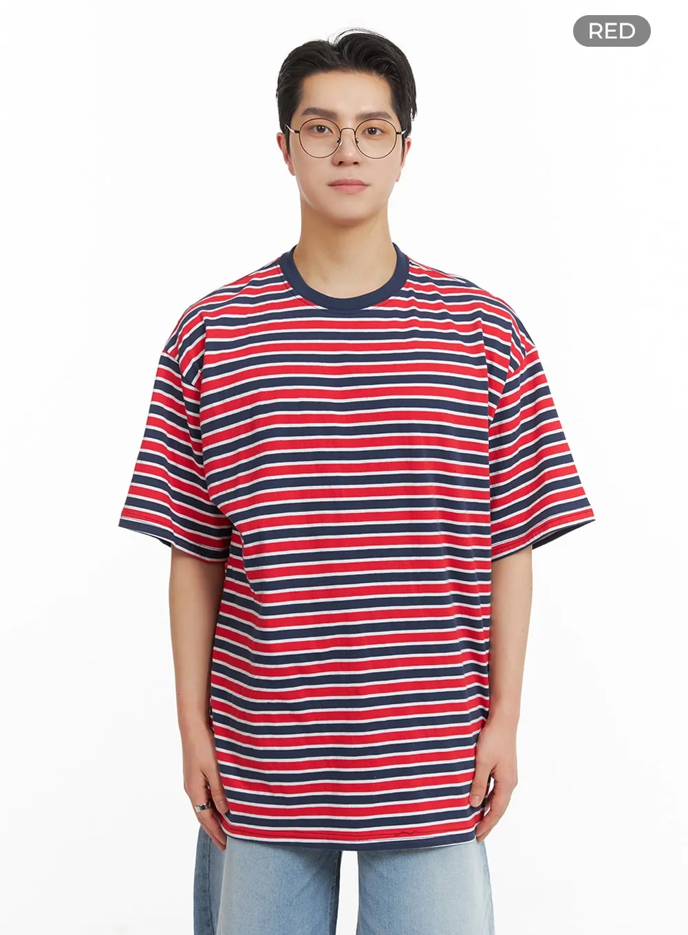 Men's Striped Cotton T-Shirt IA401