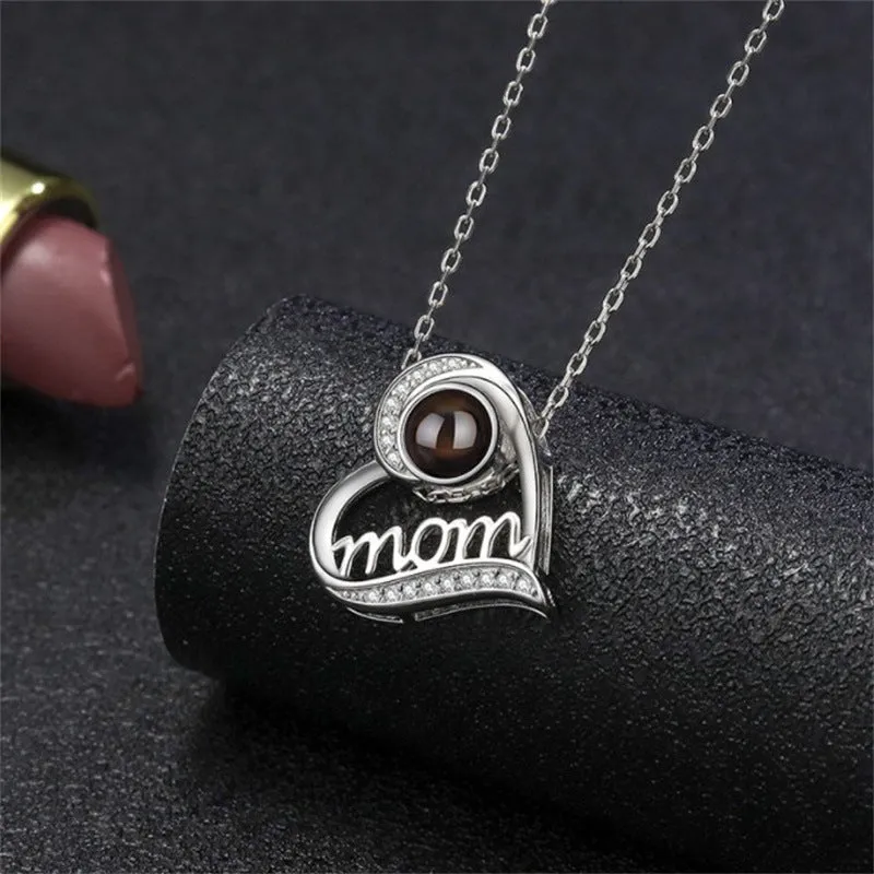 Mom Mother's Day Love Necklace with Picture Inside