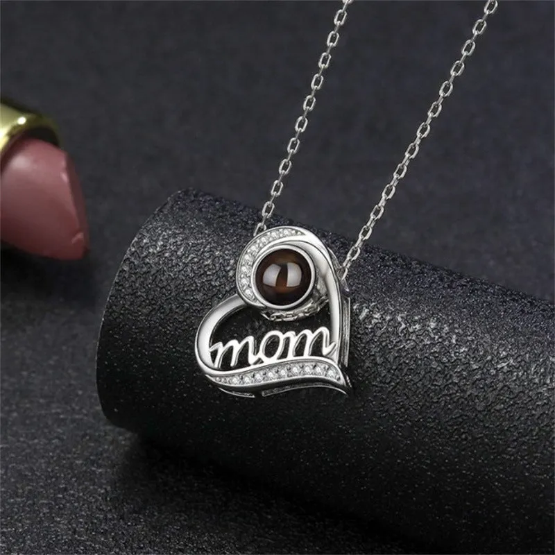 Mom Mother's Day Love Necklace with Picture Inside