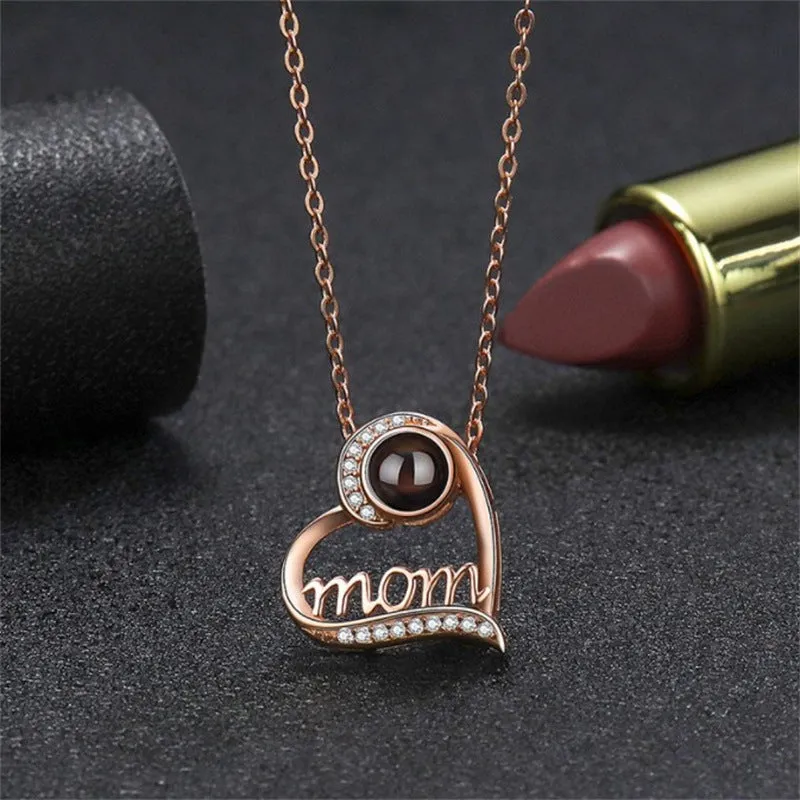 Mom Mother's Day Love Necklace with Picture Inside