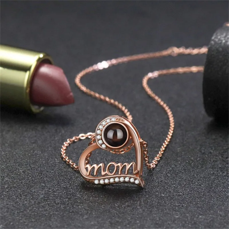 Mom Mother's Day Love Necklace with Picture Inside