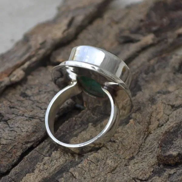 Natural Emerald Gemstone May Birthstone Ring, Emerald Jewelry, Nickel Free