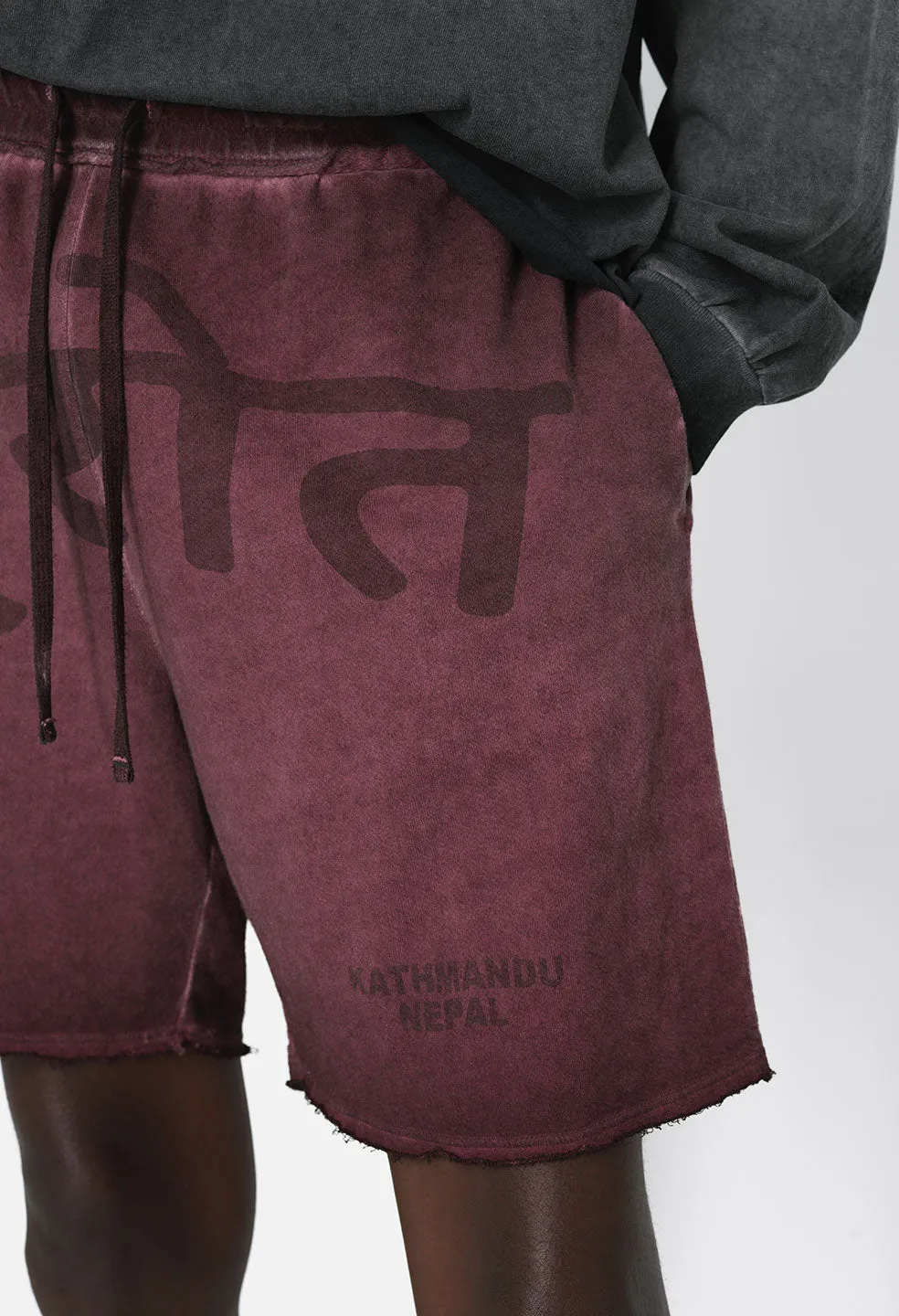 Nepal Tuck Terry Shorts / Oil Wash Ruby