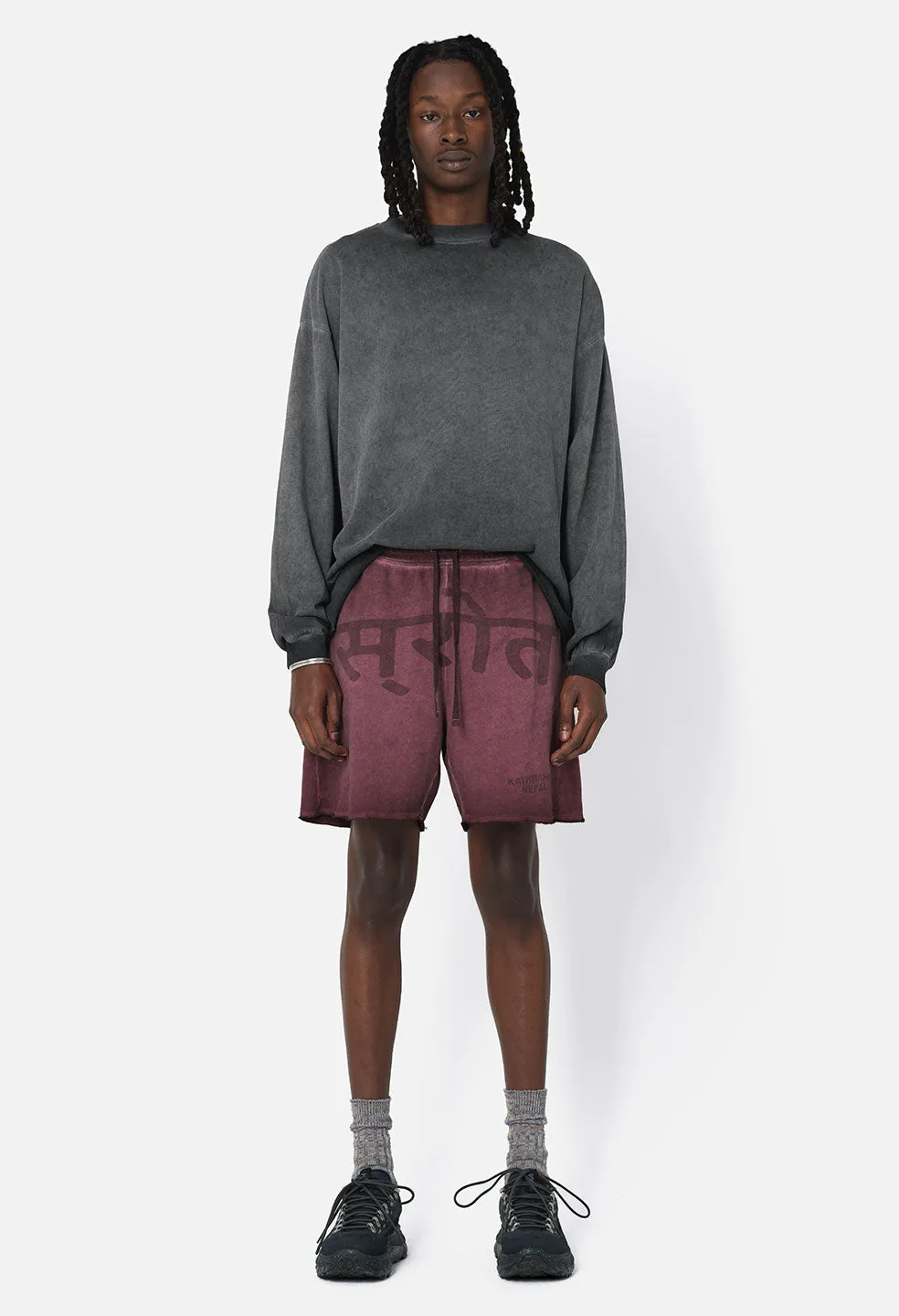 Nepal Tuck Terry Shorts / Oil Wash Ruby