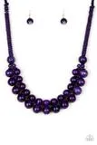 Paparazzi Caribbean Cover Girl - Purple - Wooden Necklace