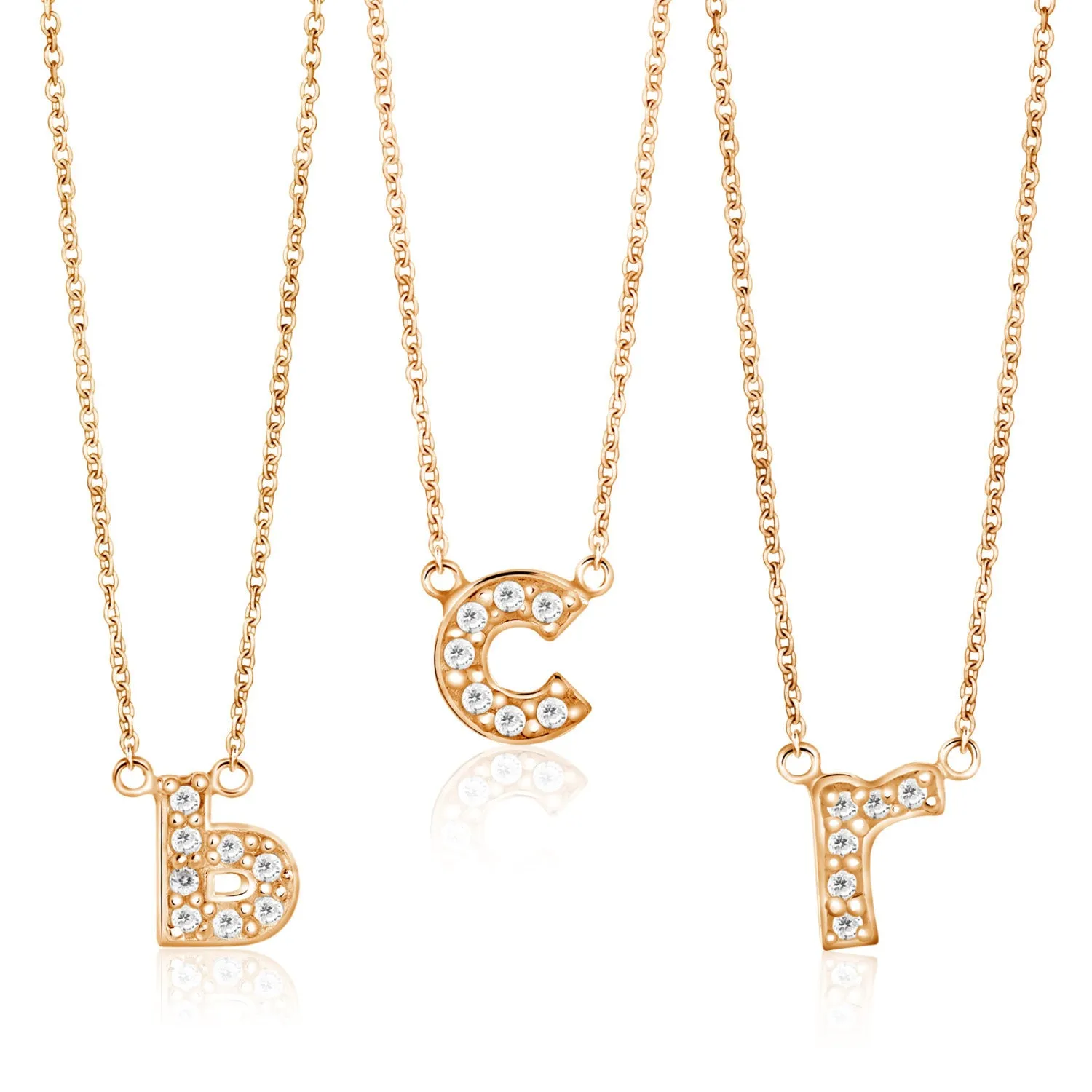 Pave Initial Letter Monogram Necklace