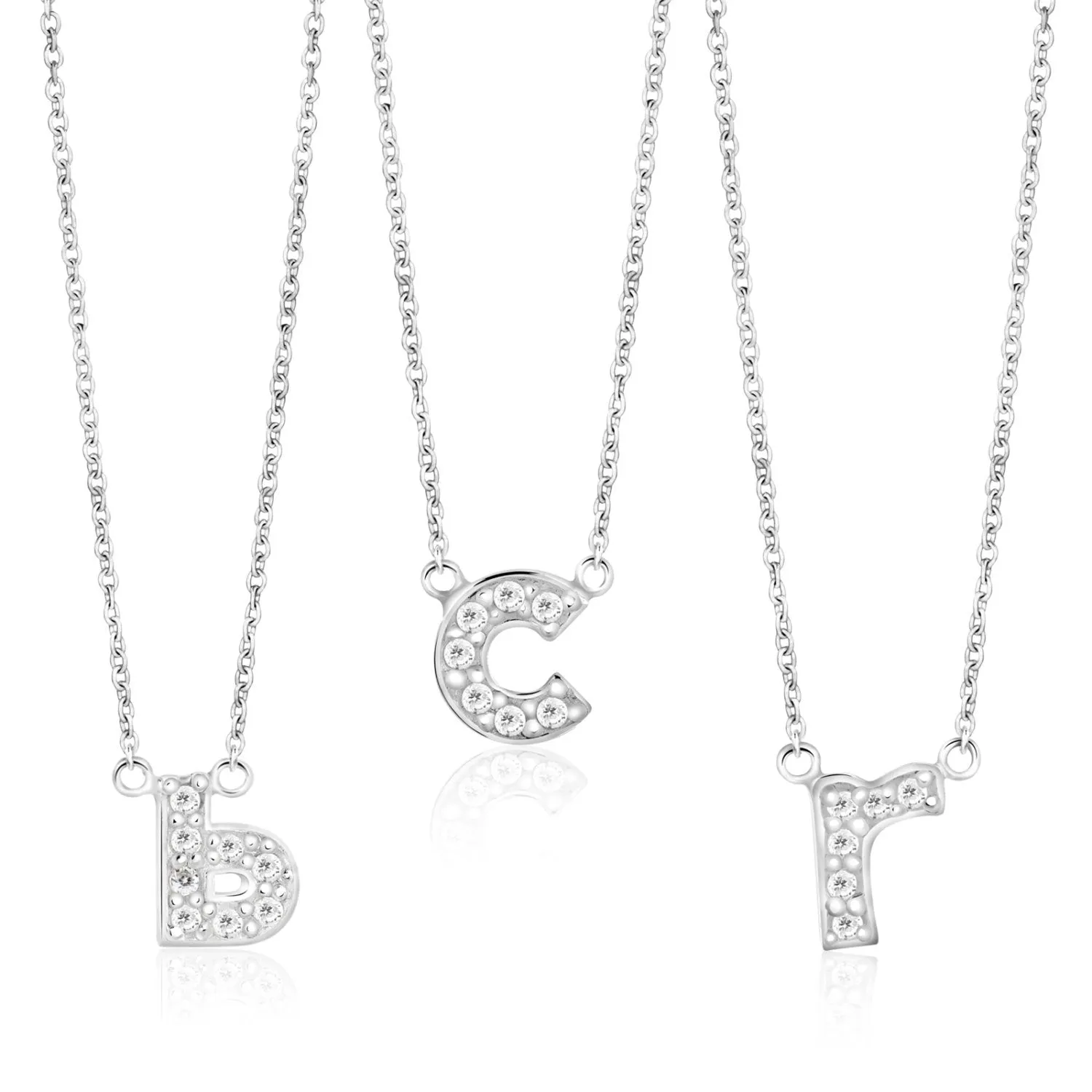 Pave Initial Letter Monogram Necklace