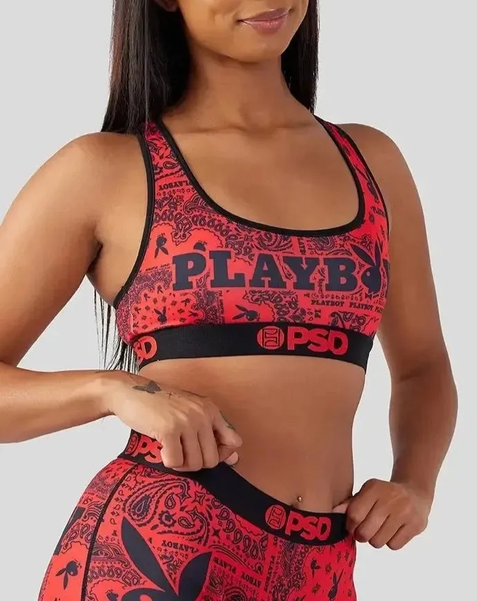 Playboy Paisley Sports Bra