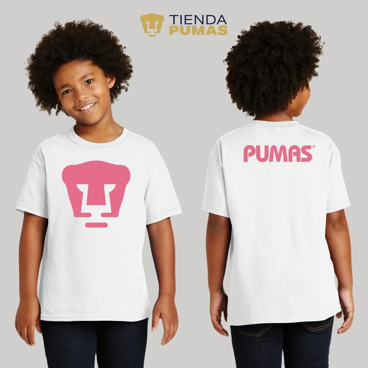 Playera Nios Pumas UNAM Logo Rosa