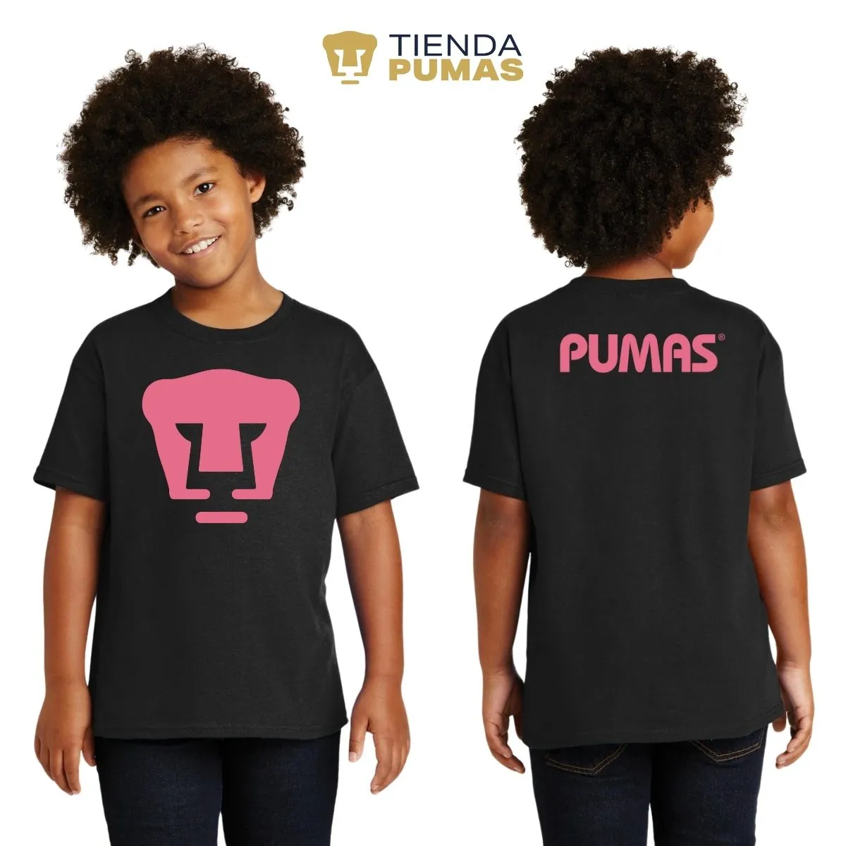 Playera Nios Pumas UNAM Logo Rosa