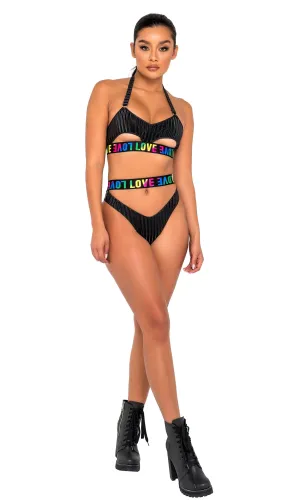 Pride Underboob Cutout Bikini Top