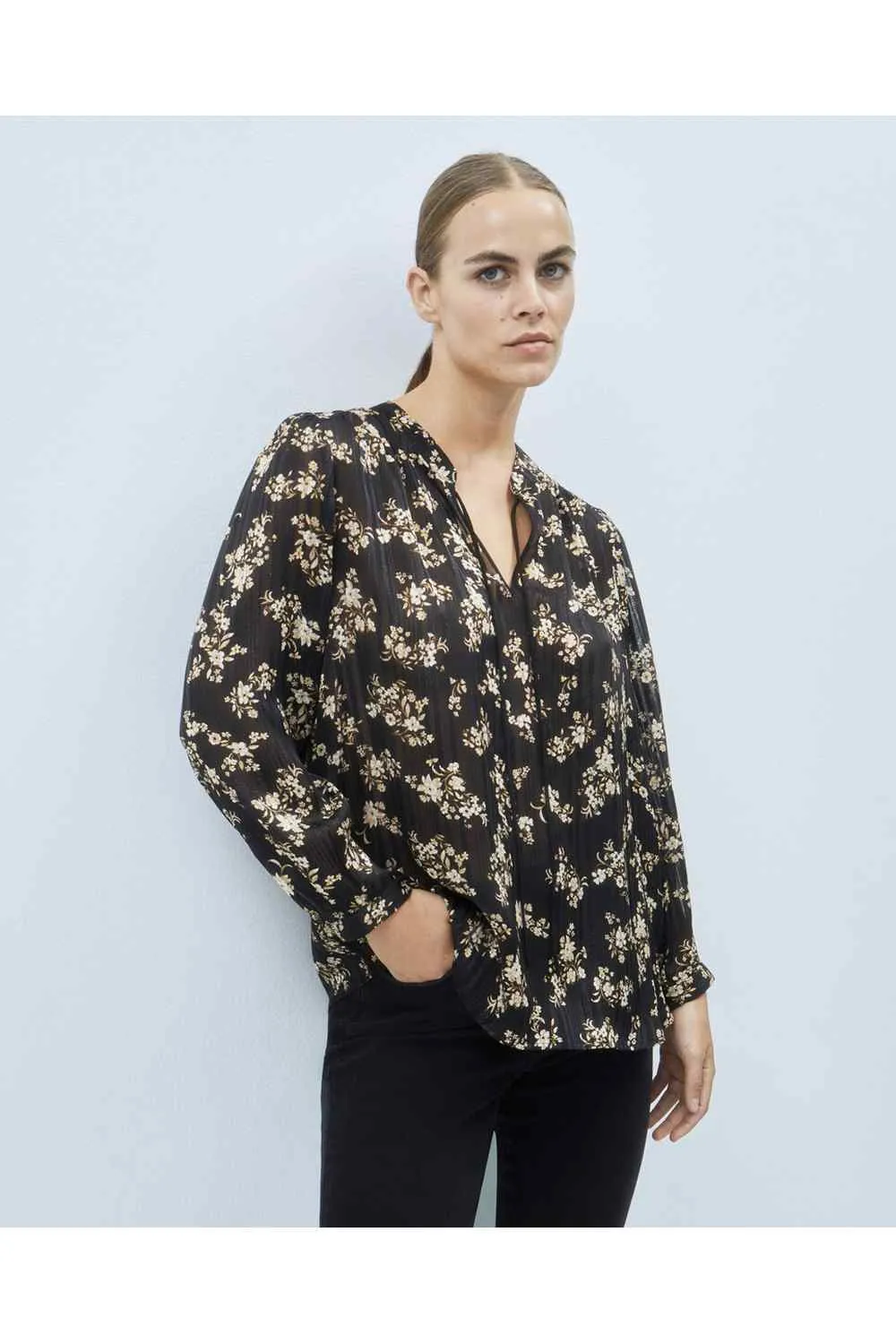 Print Blouse - Black