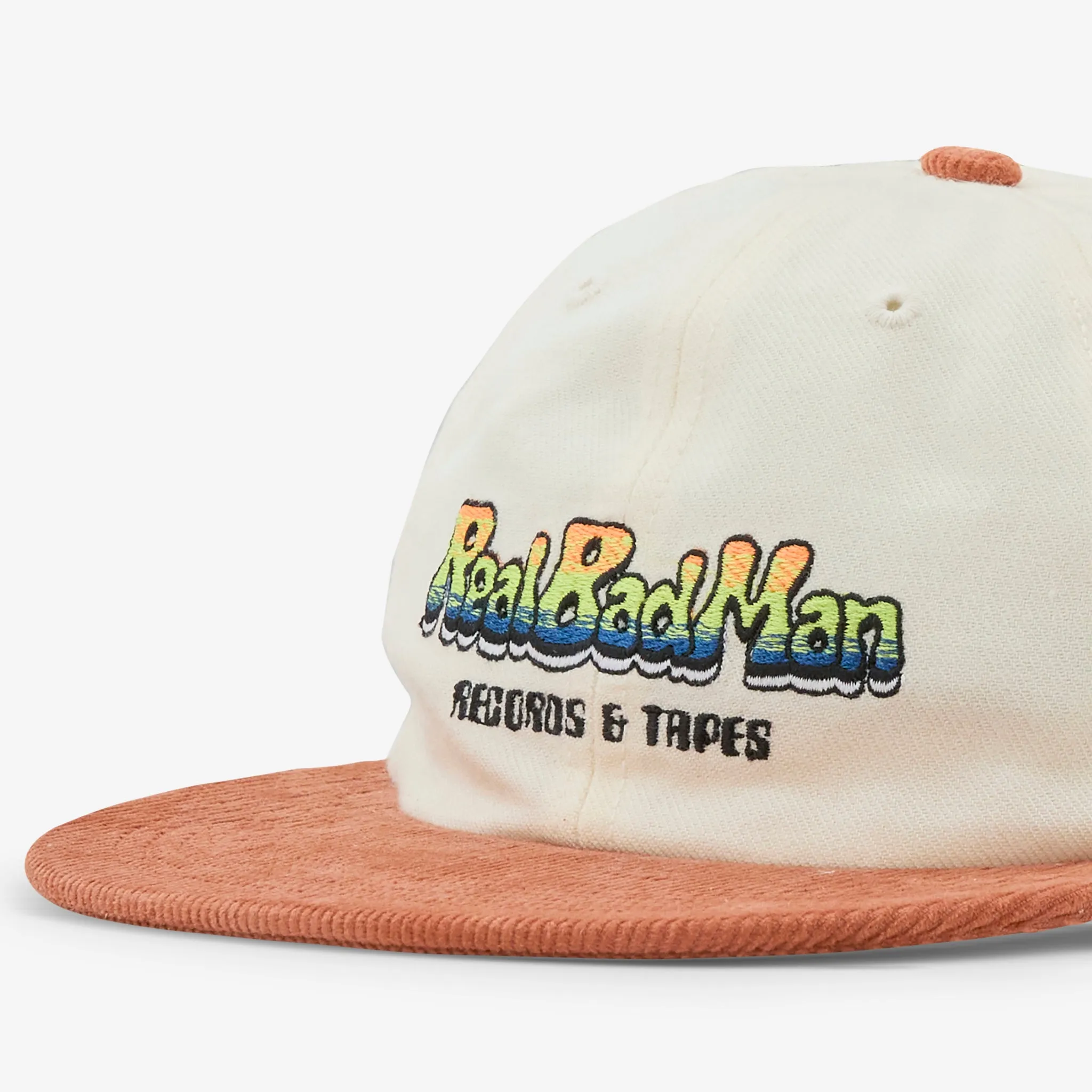 Records & Tapes 6 Panel Cap Natural White