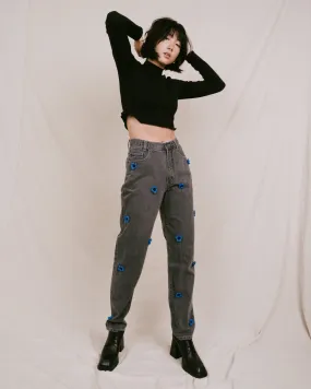 Remade Vintage Flower Denim Pants (S)