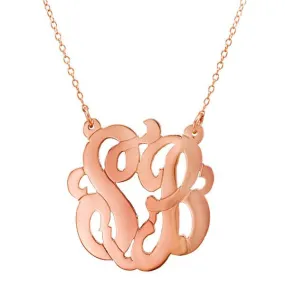 Rose Gold 2 Initial Monogram Necklace