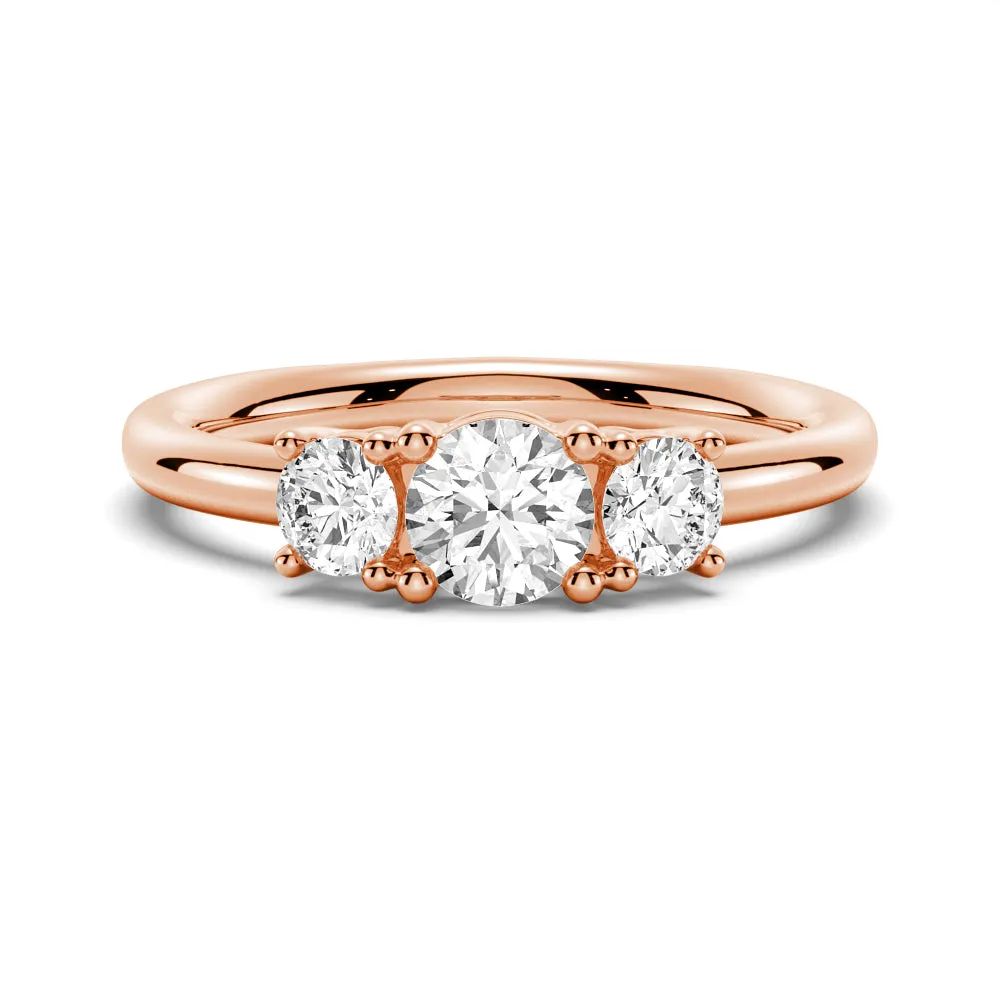 Round 3 Stone Shared Prong Moissanite Anniversary Band