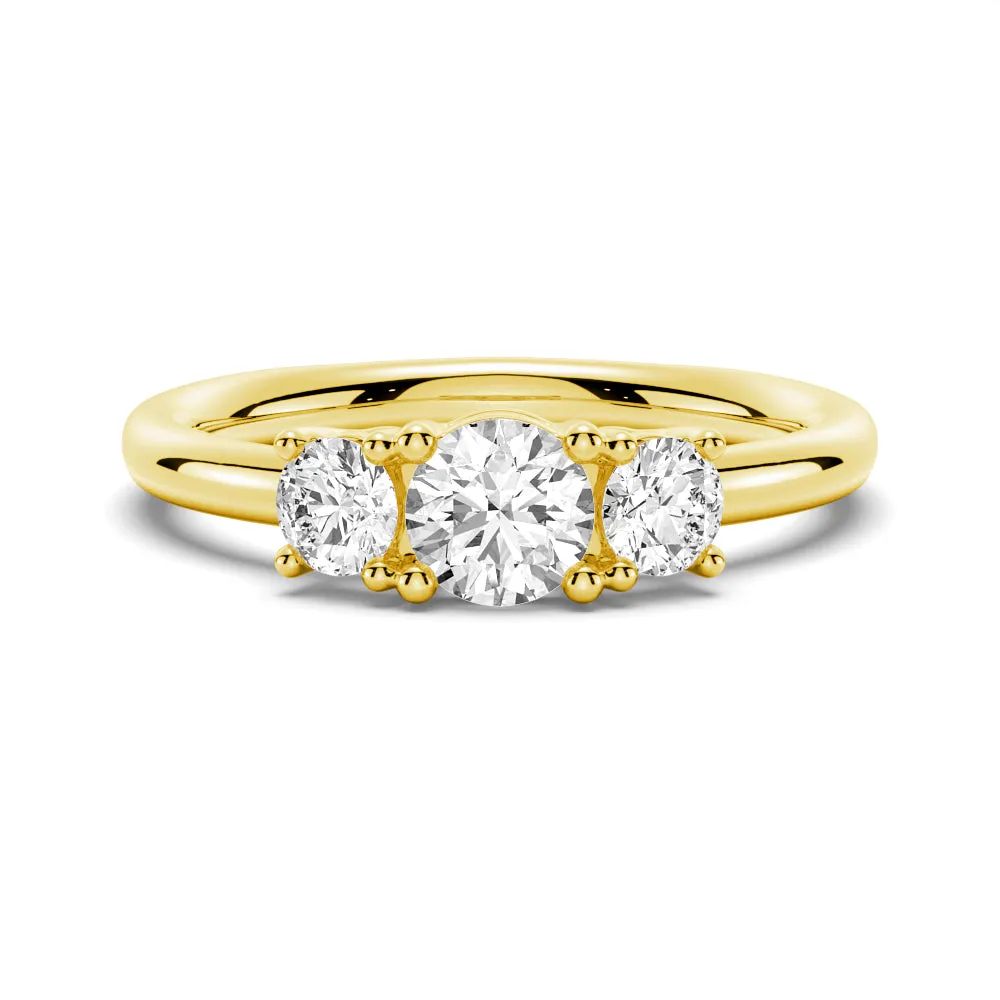 Round 3 Stone Shared Prong Moissanite Anniversary Band