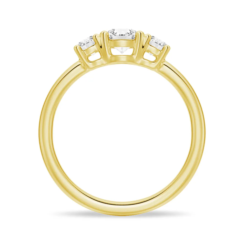 Round 3 Stone Shared Prong Moissanite Anniversary Band