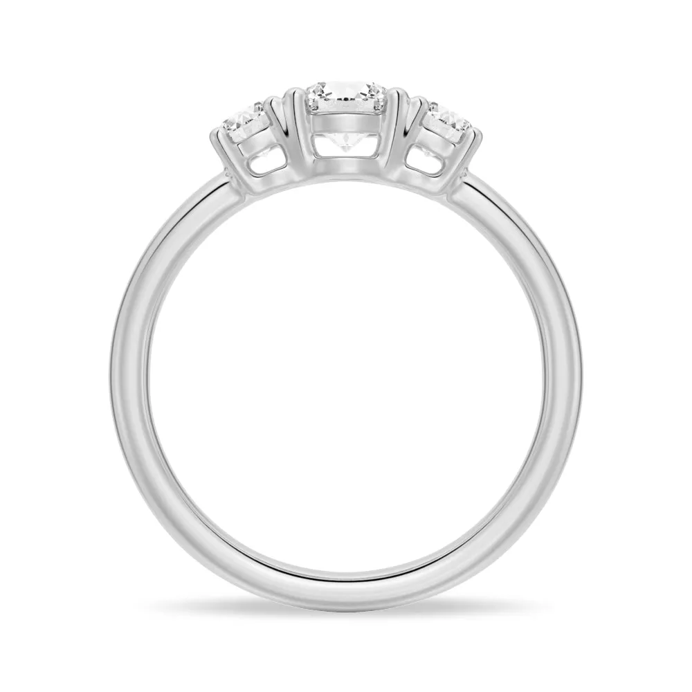 Round 3 Stone Shared Prong Moissanite Anniversary Band