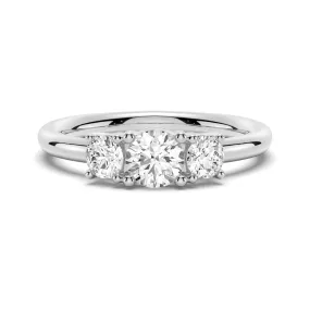 Round 3 Stone Shared Prong Moissanite Anniversary Band