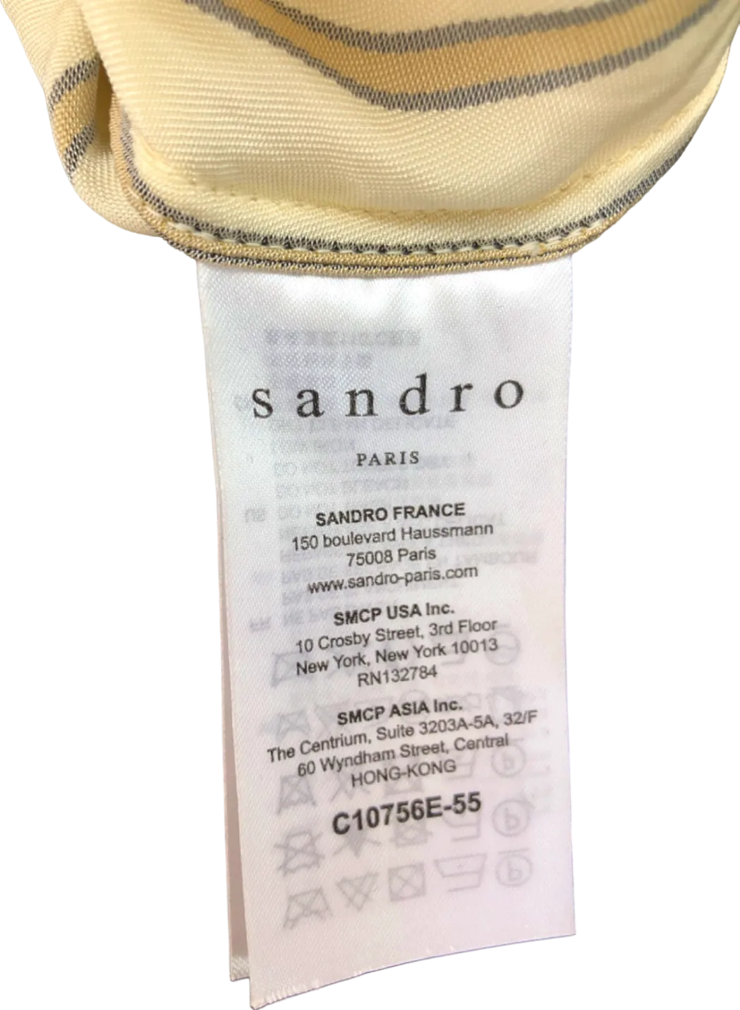 Sandro Beige Striped Shirt UK 12