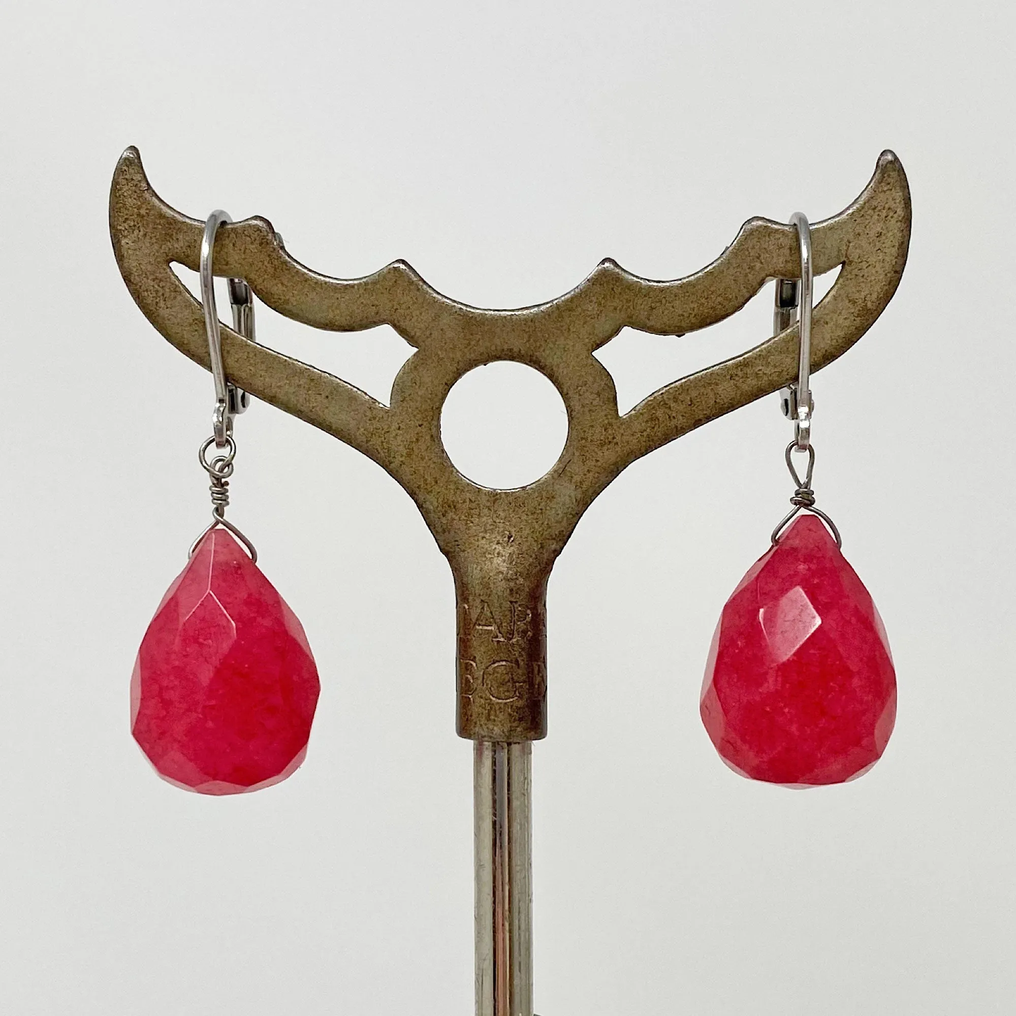 SASHA cherry quartz teardrop earrings