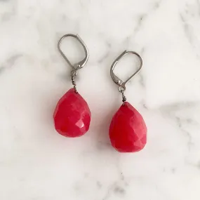 SASHA cherry quartz teardrop earrings