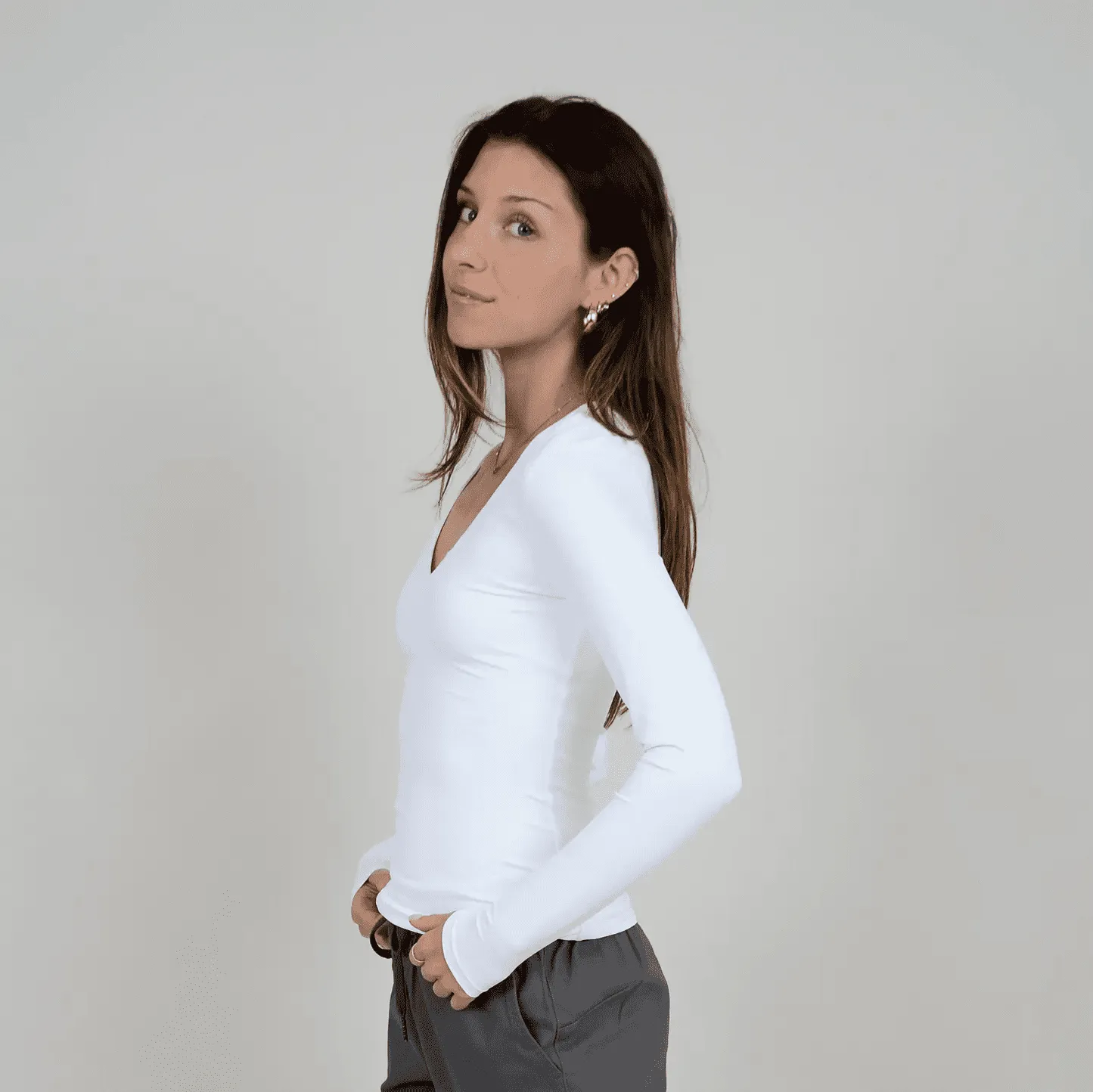 Second Skin Long Sleeve V-Neck Top by RD Style