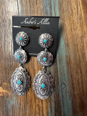 Silver Concho Earrings