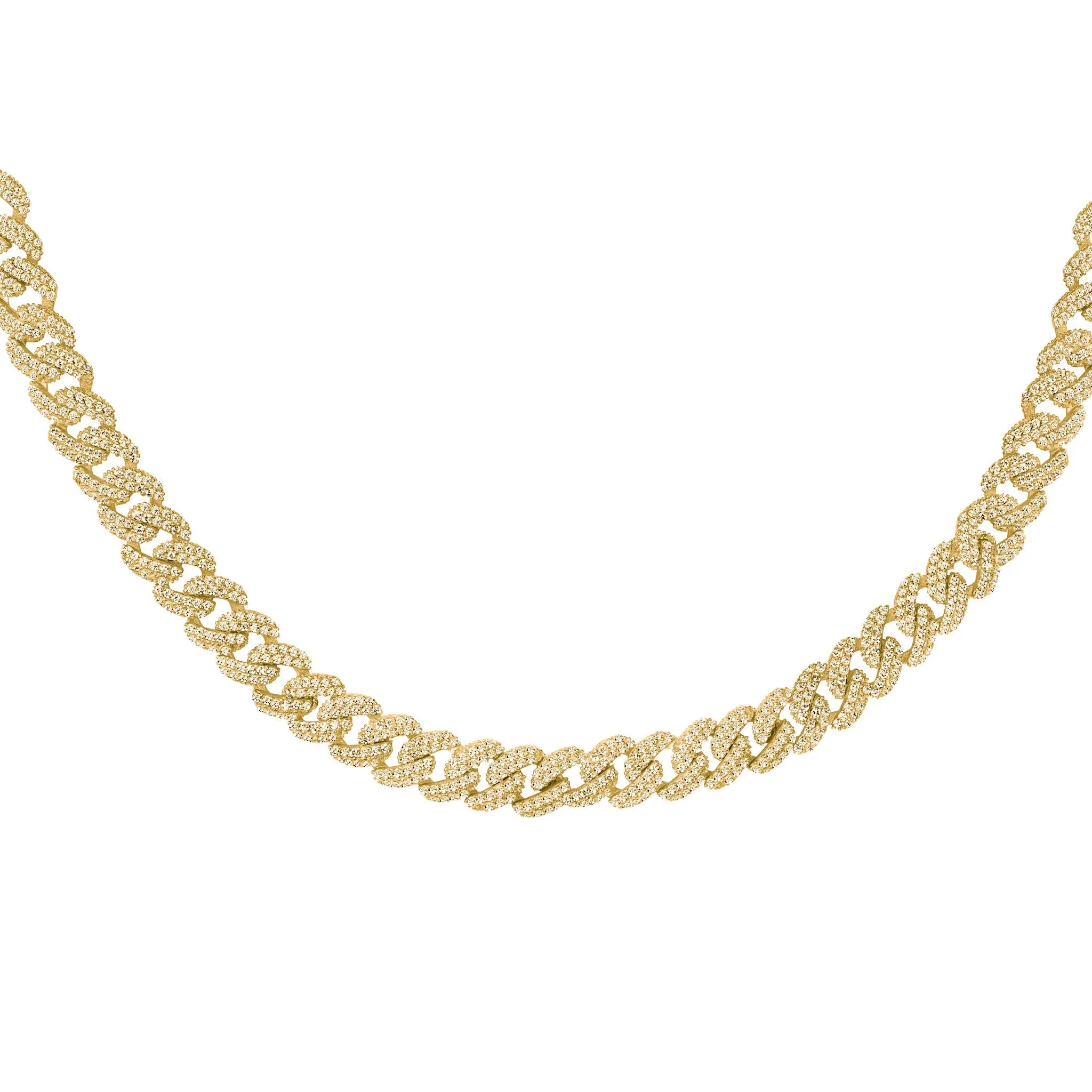 Silver gold plated cuban link choker