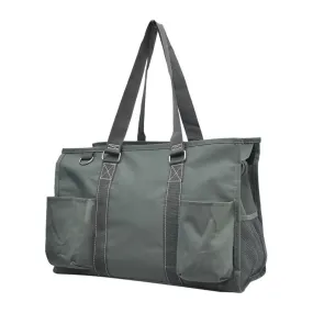 Solid Color Gray NGIL Zippered Caddy Organizer Tote Bag