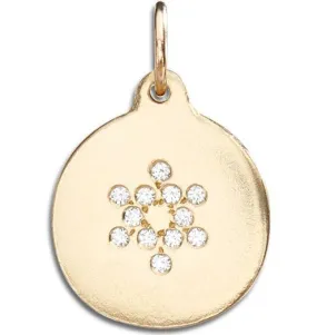 Star of David Disk Charm Pavé Diamonds