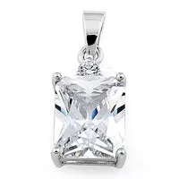 Sterling Silver Solitaire CZ Necklace