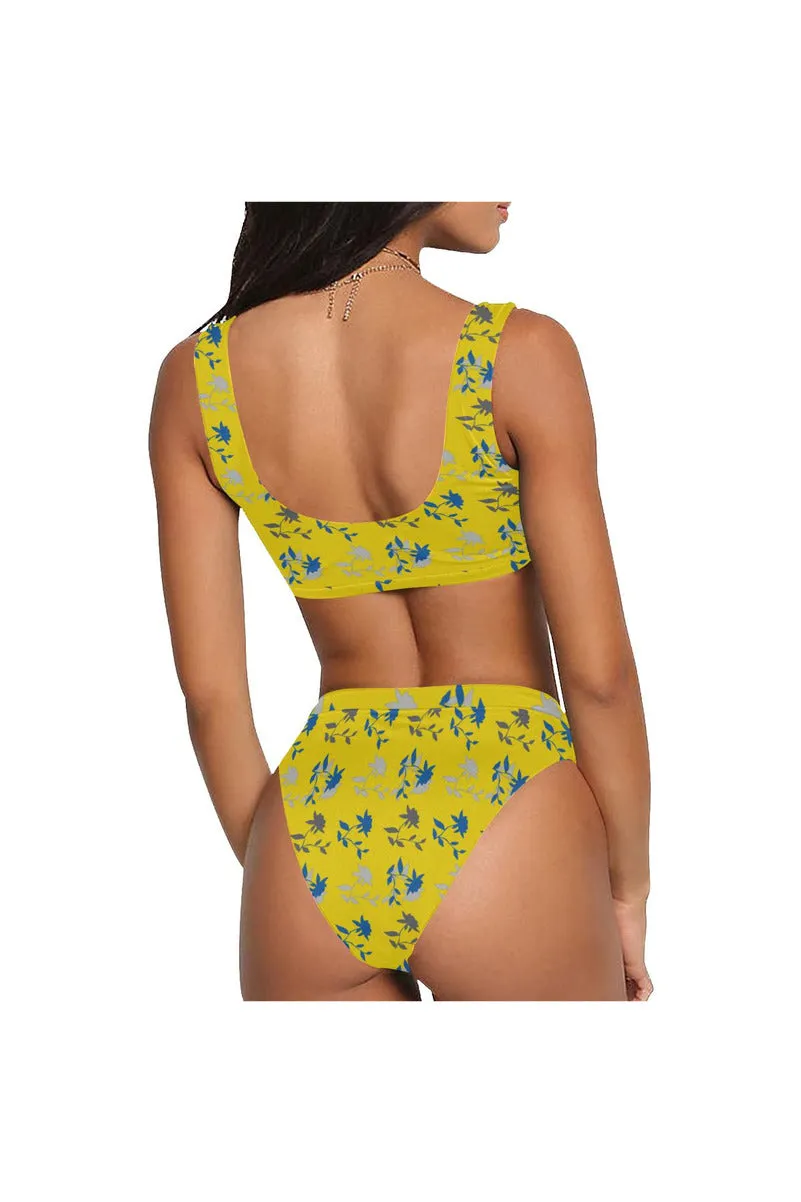 Sun and Fun Sport Top & High-Waist Bikini Swimsuit