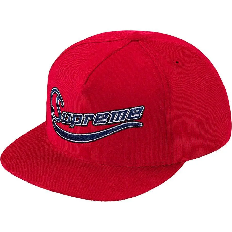 Supreme Metallic Logo Corduroy 5-Panel (Red)