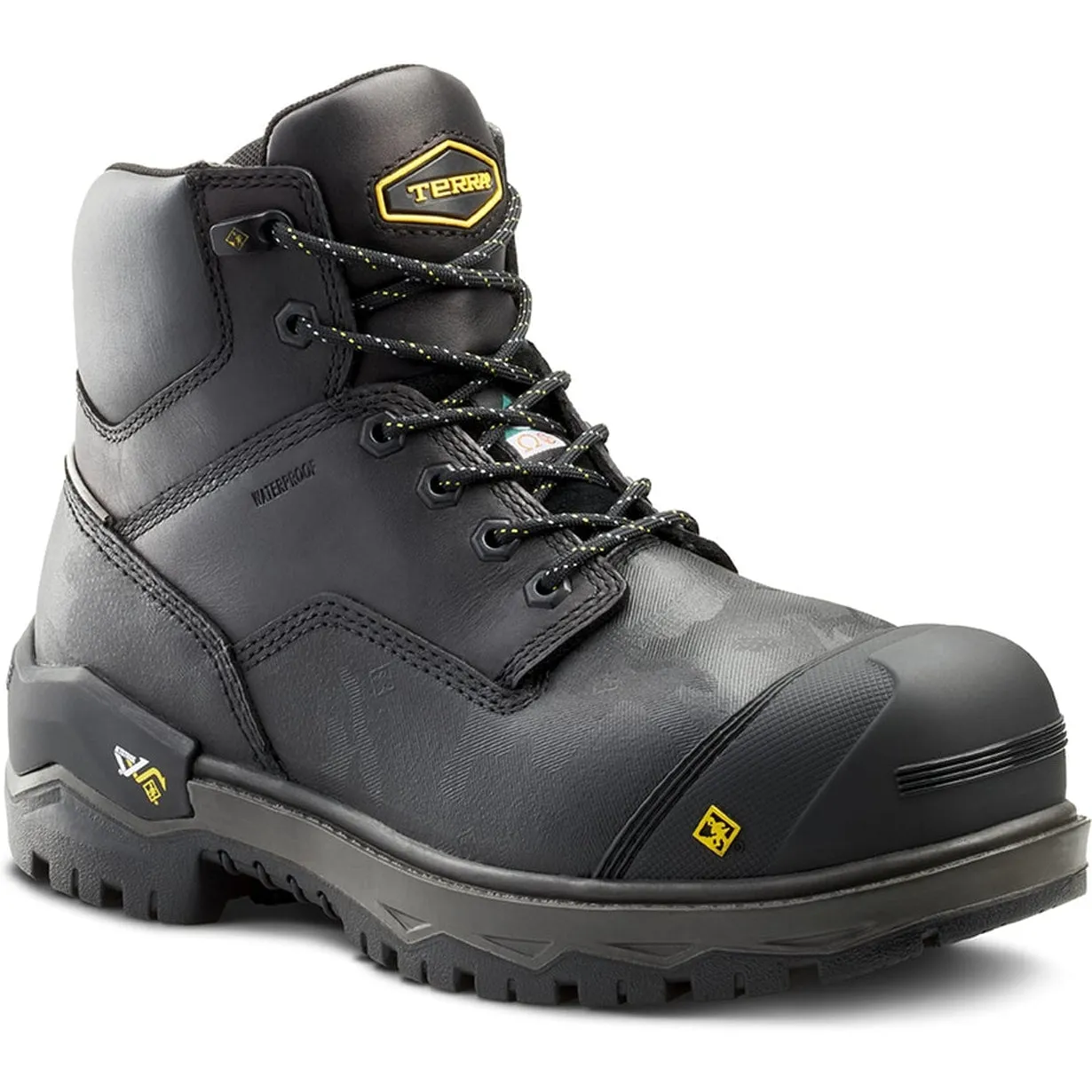 Terra Men's Gantry 6  Nano Comp Toe WP  Work Boot -Black- 4T8VBK