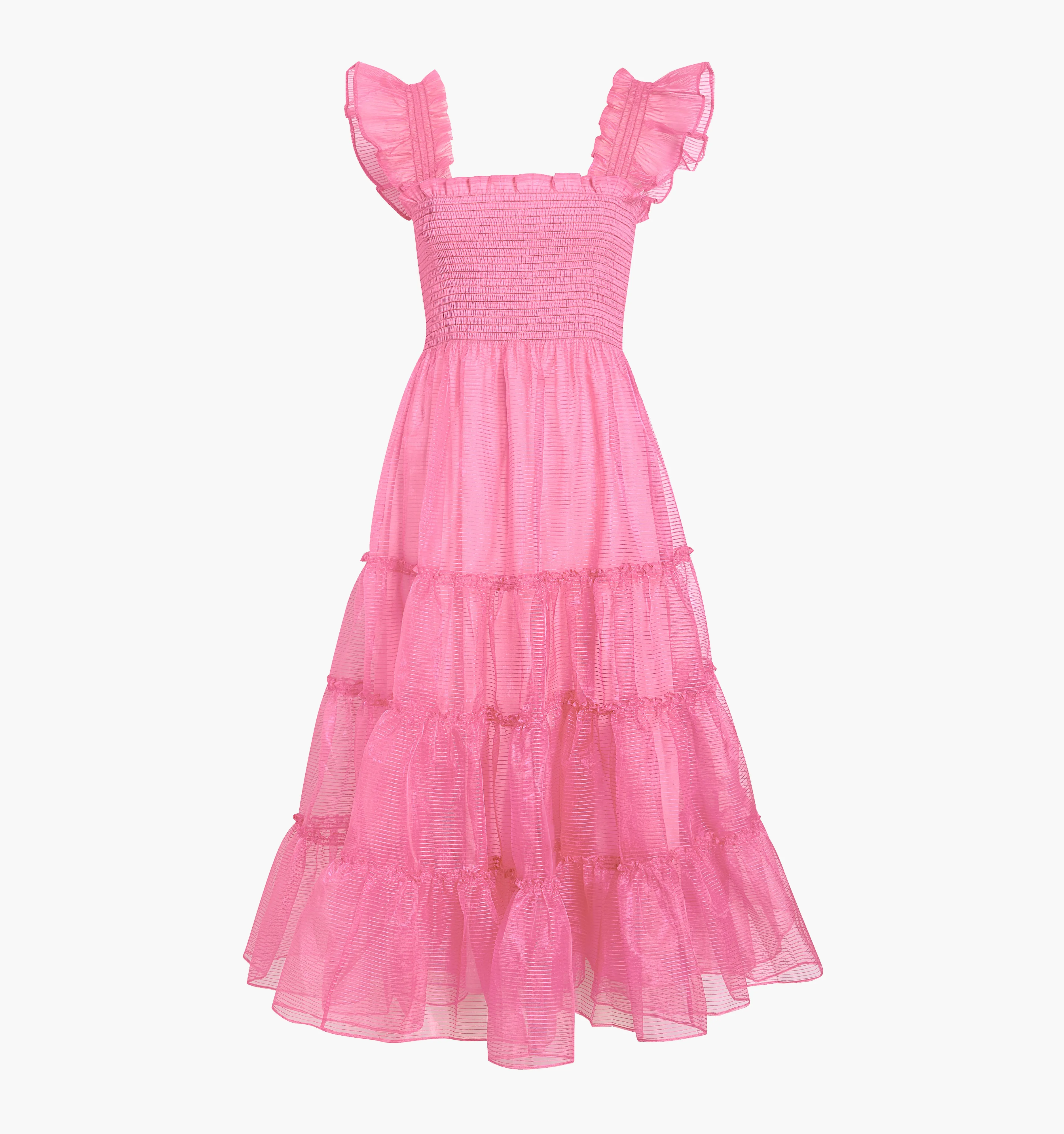 The Glinda Ellie Nap Dress - Pink Stripe Organza