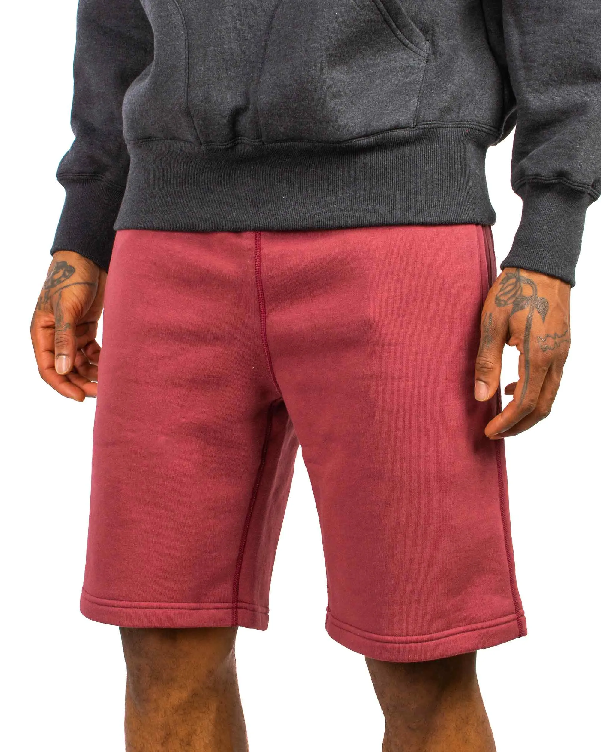 The Real McCoy's MC21019 9oz. Loopwheel Sweatshorts Maroon