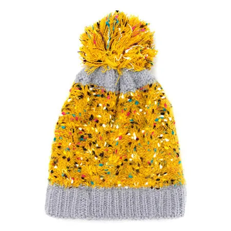 Trish Fuzzy Multi Color Sprinkles Pom Pom Beanie Hat