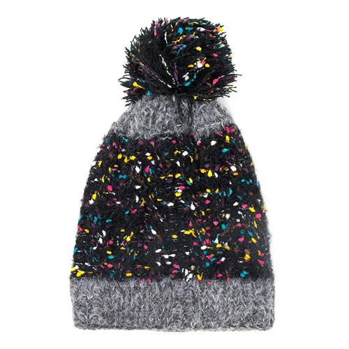 Trish Fuzzy Multi Color Sprinkles Pom Pom Beanie Hat