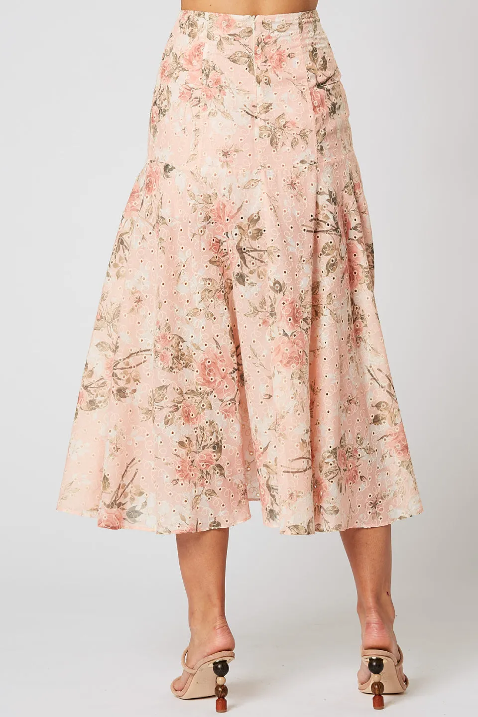 Trove Pink Floral Midi Skirt