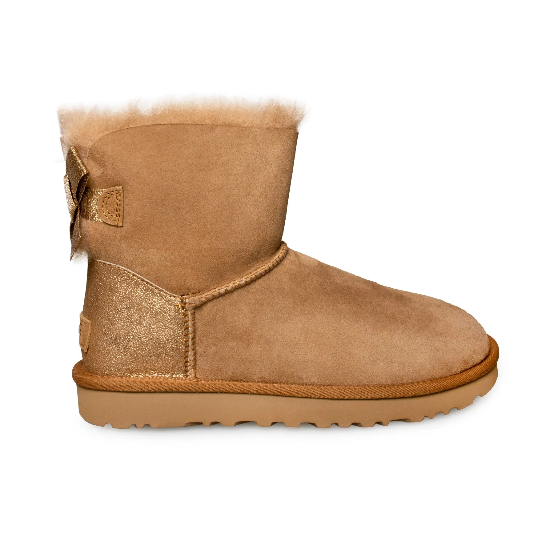 UGG Mini Bailey Bow Glitz Chestnut Boots - Women's