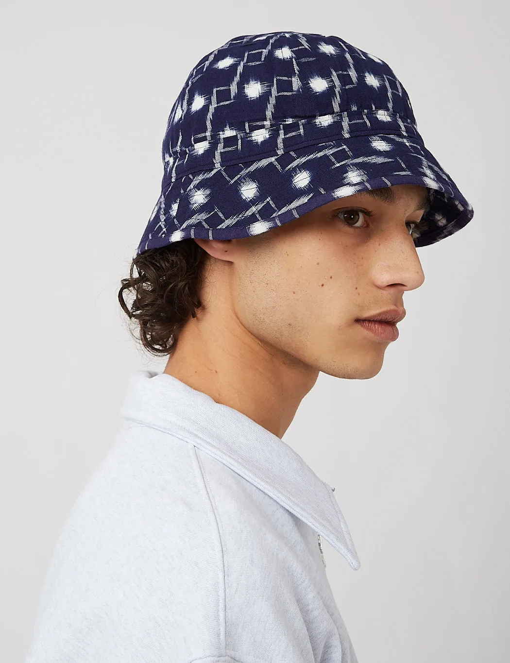 Universal Works Naval Hat (Handloom Ikat) - Indigo