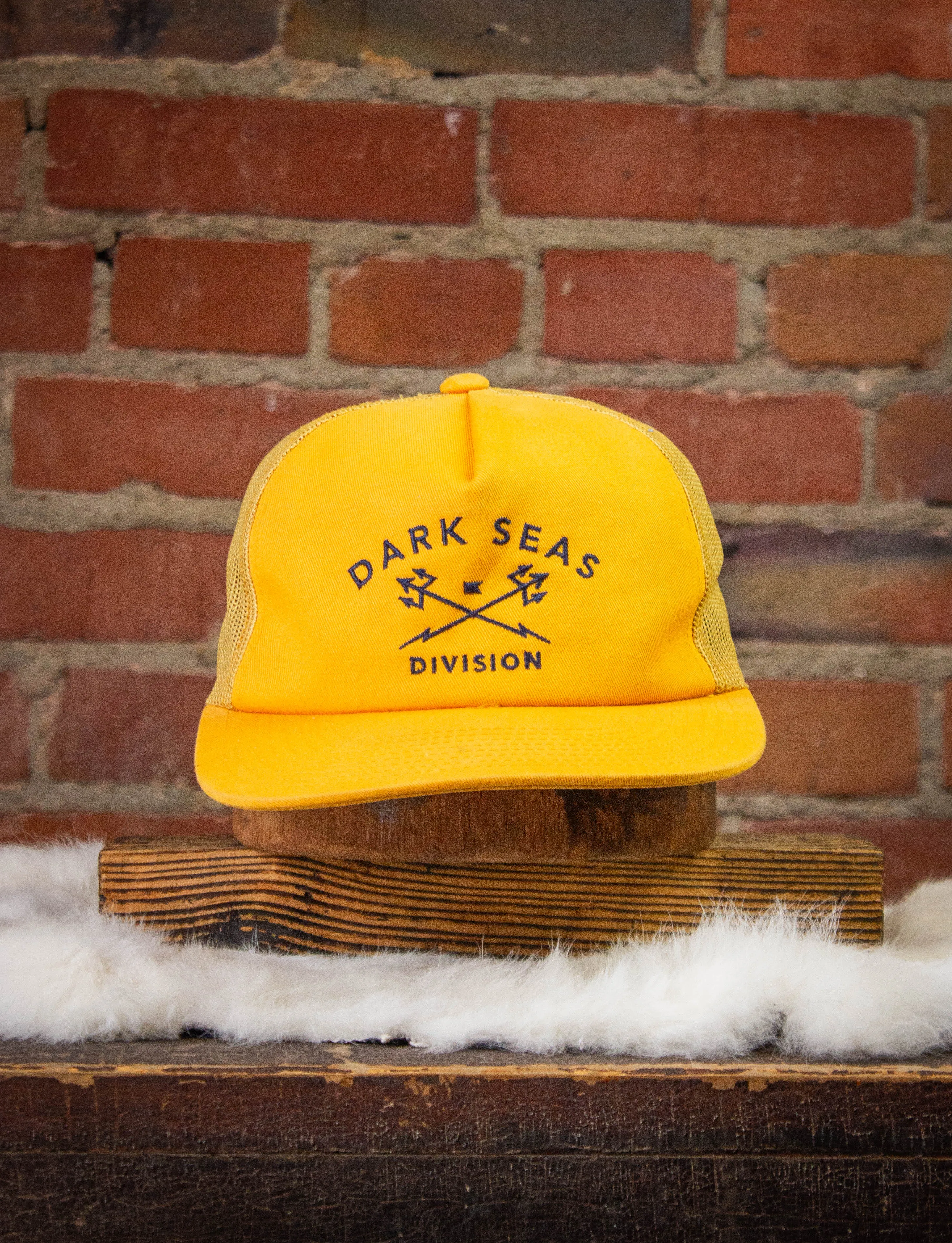 Vintage Dark Seas Division Trucker Hat Yellow